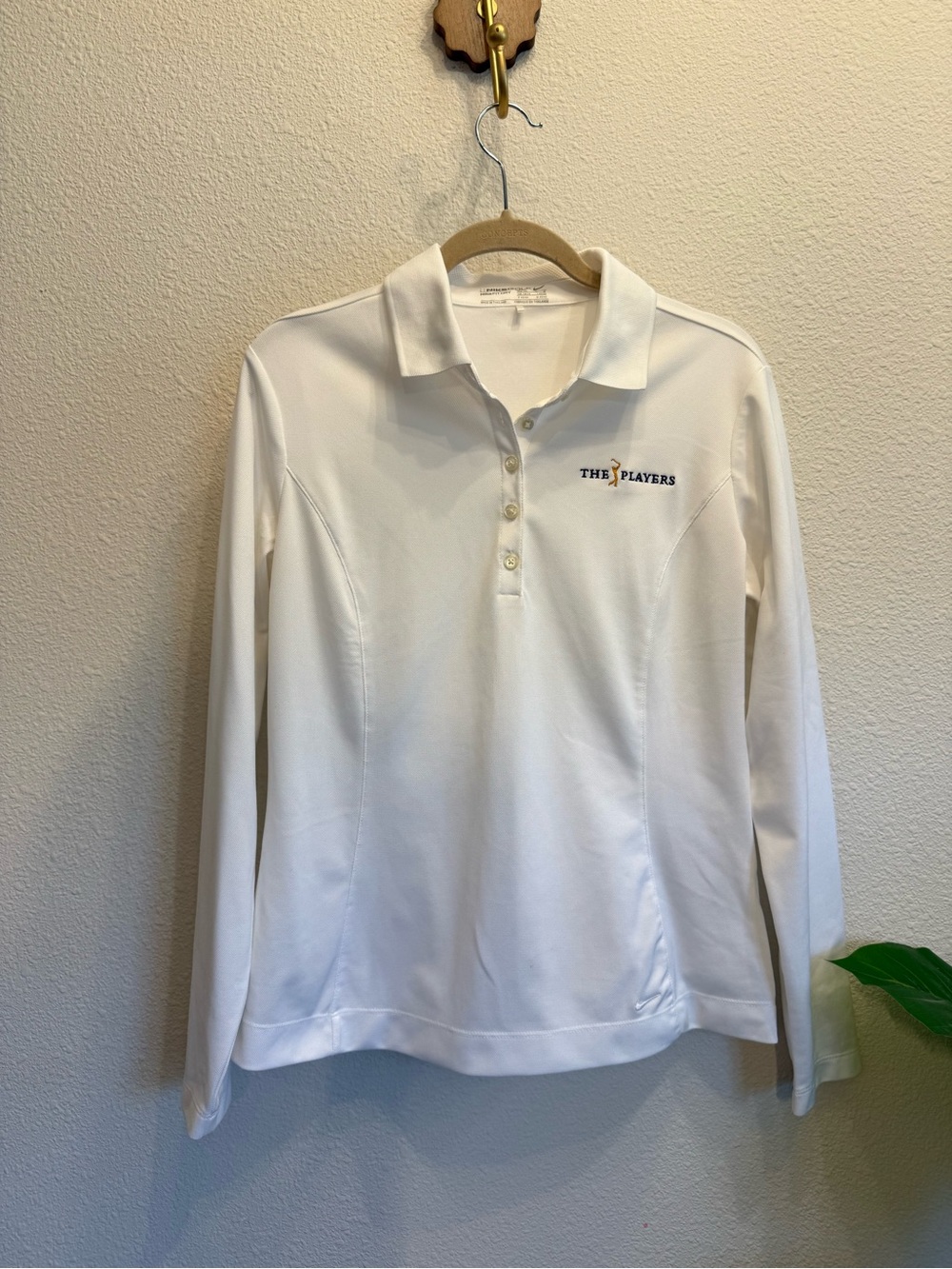 Nike Golf Dri-FIT The Players White Long Sleeve Polo Top Medium